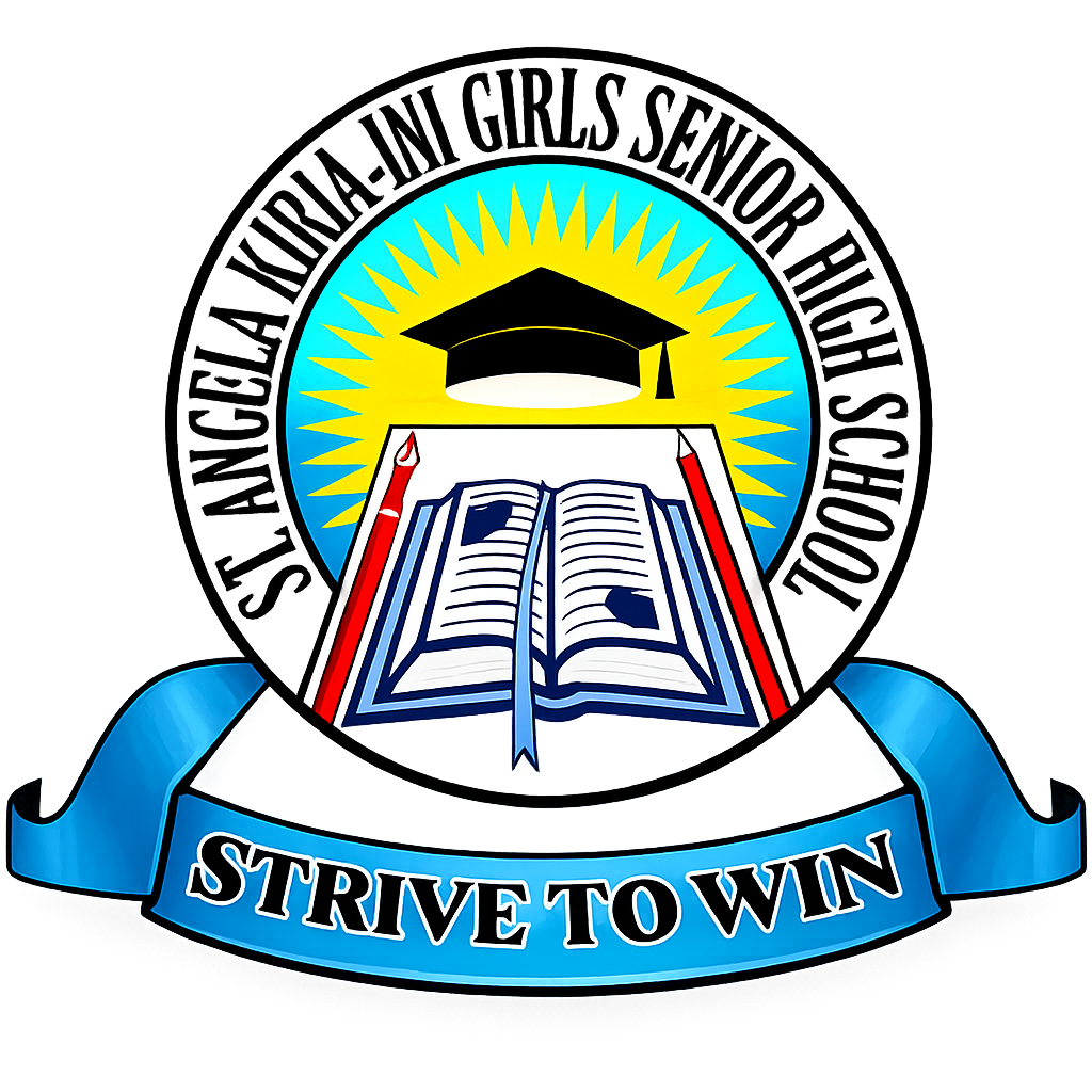 St. Angela Kiria-ini Girls school crest, bearing the motto Strive to Win